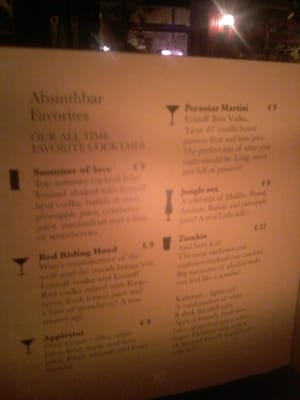 Menu photo 5 Absinthbar Antwerp, VAN Menu photo 5 Absinthbar Antwerp, VAN