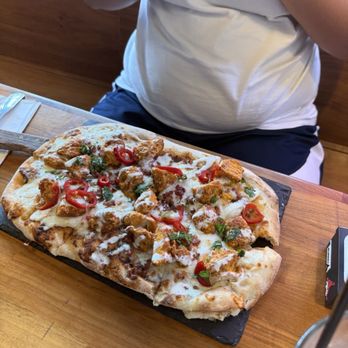 Pour Company - Flipping the bird, fried chicken flatbread - New American Near Me - Fullerton, California Pour Company - Flipping the bird, fried chicken flatbread - New American Near Me - Fullerton, California