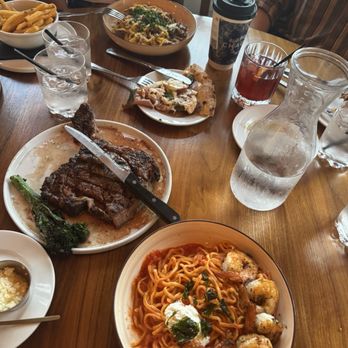 Biest Italian Kitchen - Vodka pasta with shrimp Ribeye, broccoli and Papardelle pasta - Italian Near Me - Rancho Cucamonga, California