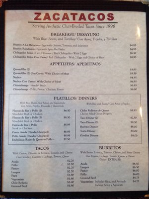 Menu photo 4 Zacatacos Chicago, IL
