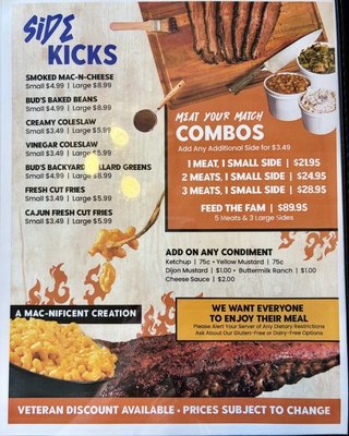 Menu photo 2 Buds Smokehouse BBQ Trafford, PA