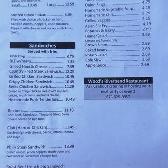 Wood's Riverbend Restaurant - Menu 3 - American Near Me - Mammoth Spring, Arkansas Wood's Riverbend Restaurant - Menu 3 - American Near Me - Mammoth Spring, Arkansas
