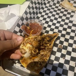 Chicken cheese Quesadillas (no flavor). They were okay.