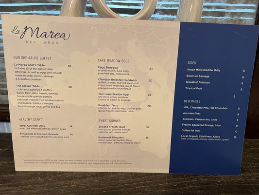 Menu photo 1 La Marea Key Largo, FL