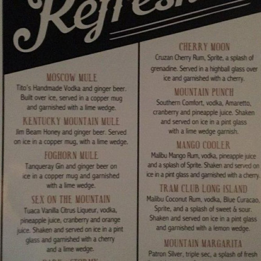 The Tram Club - Mixed drinks - Sports Bars Near Me - Snowbird, Utah