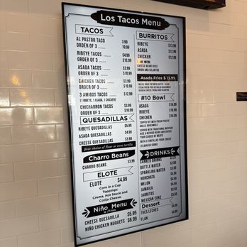 Los Tacos - Menu as of 6/19/2026, price of Asada fries is incorrect (now $14.99) - Mexican Near Me - Sugar Land, Texas