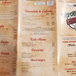 Stromboli Menu