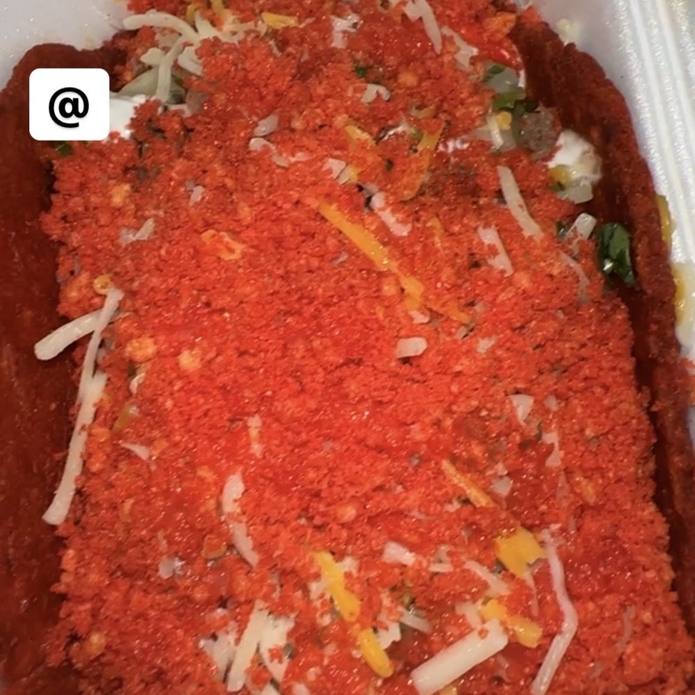 Fuego Cravings - Forgot the name to the dish but I call it a hot Cheetos taco lmao - Mexican Near Me - Upland, California