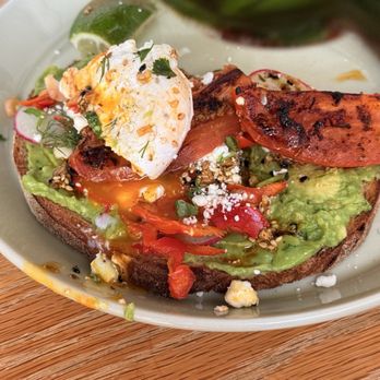 Banter - Smashed avocado toast with goat cheese and roasted tomatoes - Breakfast & Brunch Near Me - Bellingham, Washington