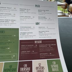 Mona Vale Golf Club - Menu