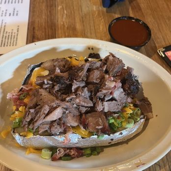 The County Line - Baked potato with brisket - Barbeque Near Me - San Antonio, Texas
