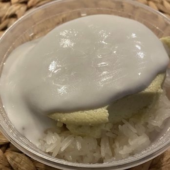 BaTu Kitchen - Sticky Rice, topped with durian custard and coconut sauce - Desserts Near Me - Santa Ana, California