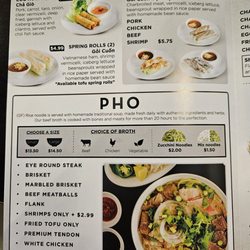 Pho Huynh - 2026 menu page 1