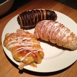 Royalicious Bagel Bakery - Chocolate cigar, lobster tail and Danish.