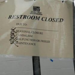Greenwood Park - Bathroom sign that is posted more often than not