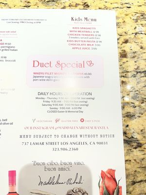 Menu photo 6 San Antonio Winery Los Angeles, CA