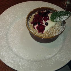 The Robin Hood - Lemon & lime crumble tart with creme fraiche and fruits of the forest