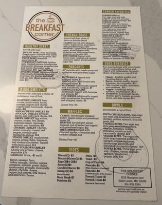 Menu photo 1 The Breakfast Corner St. Louis, MO