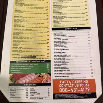 Big Monster Sushi & Thai - Menu 2/2026 - Thai Near Me - Lihue, Hawaii