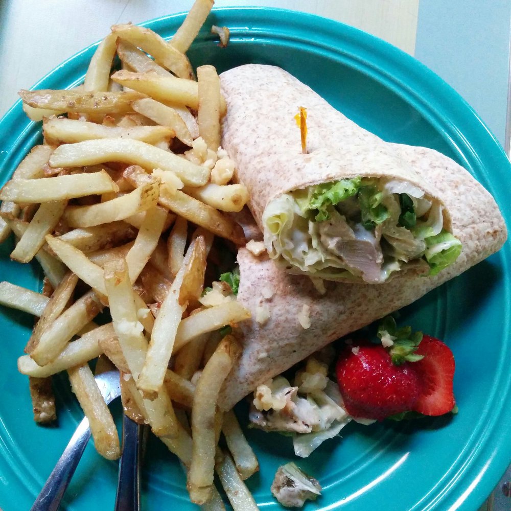 Karine's - Chicken Cesar Wrap with garlic fries. - Breakfast & Brunch Near Me - Toronto, Ontario