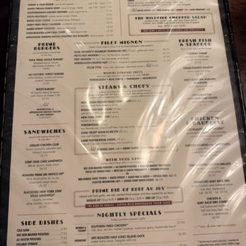 Wildfire - Menu - Steakhouses Near Me - McLean, Virginia