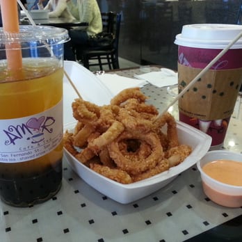 Breaktime Tea - Iced green tea, calamari, and taro milk tea. - Cafes Near Me - San Jose, California