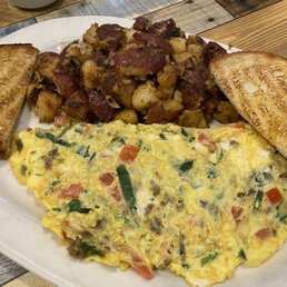 Greek omelet with home fries