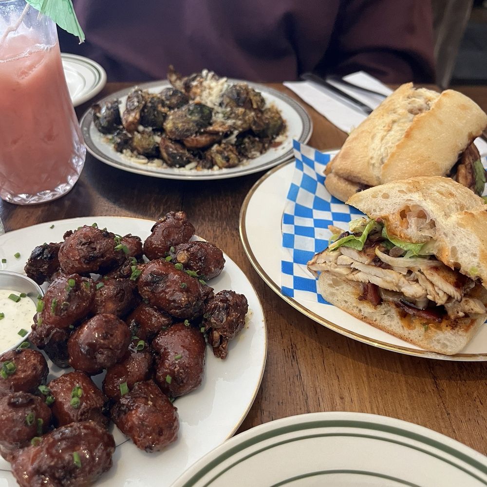 Daisy May’s - corn fritters, brussel sprouts and chicken club sandwich - Breakfast & Brunch Near Me - Toronto, Ontario