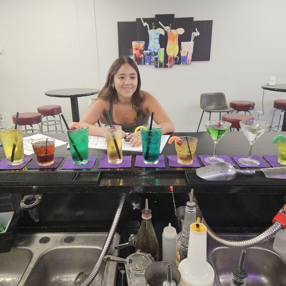 ABC Bartending School - Just a student observing pouring and measuring techniques - Bartending Schools Near Me - Phoenix, Arizona