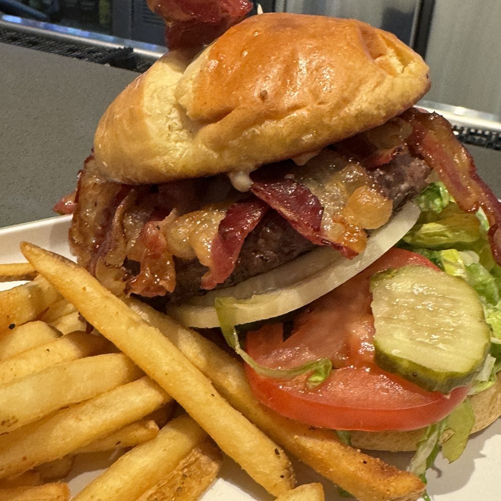 Dave & Buster's Schaumburg - The burger with like 5 pieces of bacon - Sports Bars Near Me - Schaumburg, Illinois Dave & Buster's Schaumburg - The burger with like 5 pieces of bacon - Sports Bars Near Me - Schaumburg, Illinois