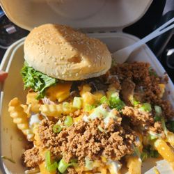 New Public Vegan Food Truck - Breakfast Burger with lord of the fries upgraded fries. Yum!!
