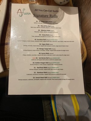 Menu photo 6 A Fusion Matteson, IL