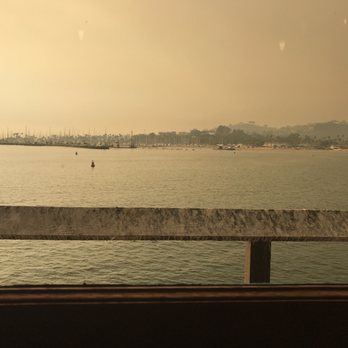 Moby Dick Restaurant - Smoky view of the recent CA fires of the ocean from table we sat - American Near Me - Santa Barbara, California Moby Dick Restaurant - Smoky view of the recent CA fires of the ocean from table we sat - American Near Me - Santa Barbara, California