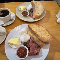 The Cozy Corner - Poached Eggs, Bacon, Sourdough Toast