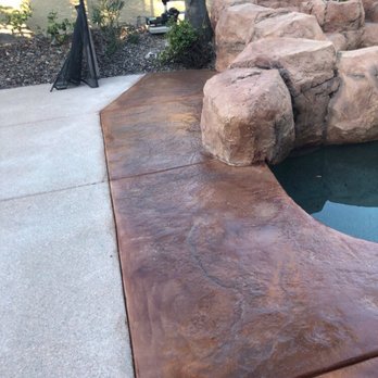 Concrete Texturing - They removed my fence and cut a straight line under the fence - Flooring Near Me - Las Vegas, Nevada