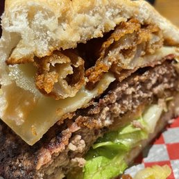 Closeup of Guacamole burger