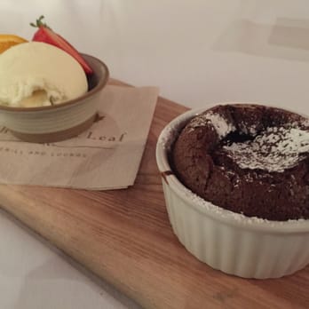 The Maple Leaf - Chocolate souffle - Canadian (New) Near Me - Banff, Alberta