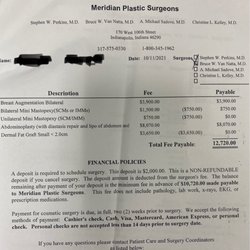 Meridian Plastic Surgeons - Pricing at consultation