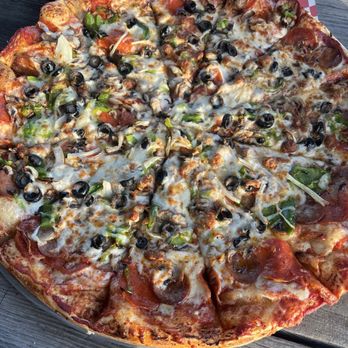 Upper Crust Pizzeria - Go big or go home!  This is a large House Special - Pizza Near Me - Gualala, California