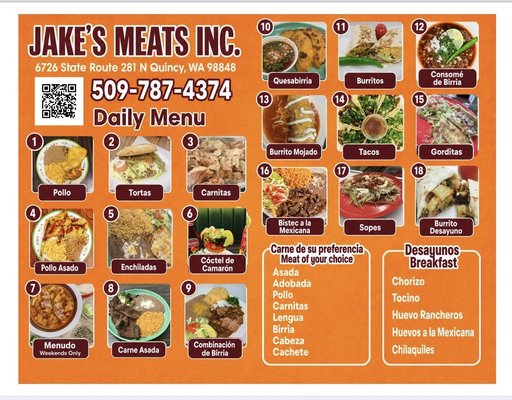 Menu photo 1 Jakes Meats Quincy, WA