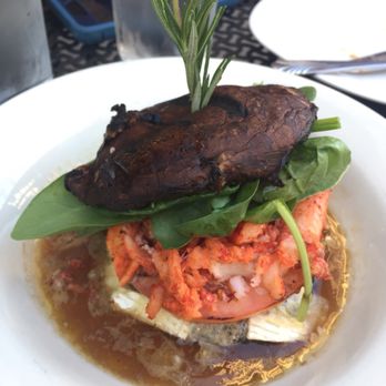 Clydz - Grilled portobello mushroom with stacked heirloom tomato delicious!! - New American Near Me - New Brunswick, New Jersey Clydz - Grilled portobello mushroom with stacked heirloom tomato delicious!! - New American Near Me - New Brunswick, New Jersey
