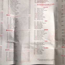 China Wok - Menu pricing 12/2022
