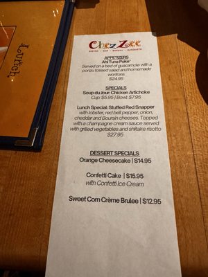 Menu photo 8 Chez Zee American Bistro Austin, TX