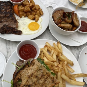 Cara Restaurant - Steak and eggs, steak sandwich, potatoes - New American Near Me - Los Angeles, California