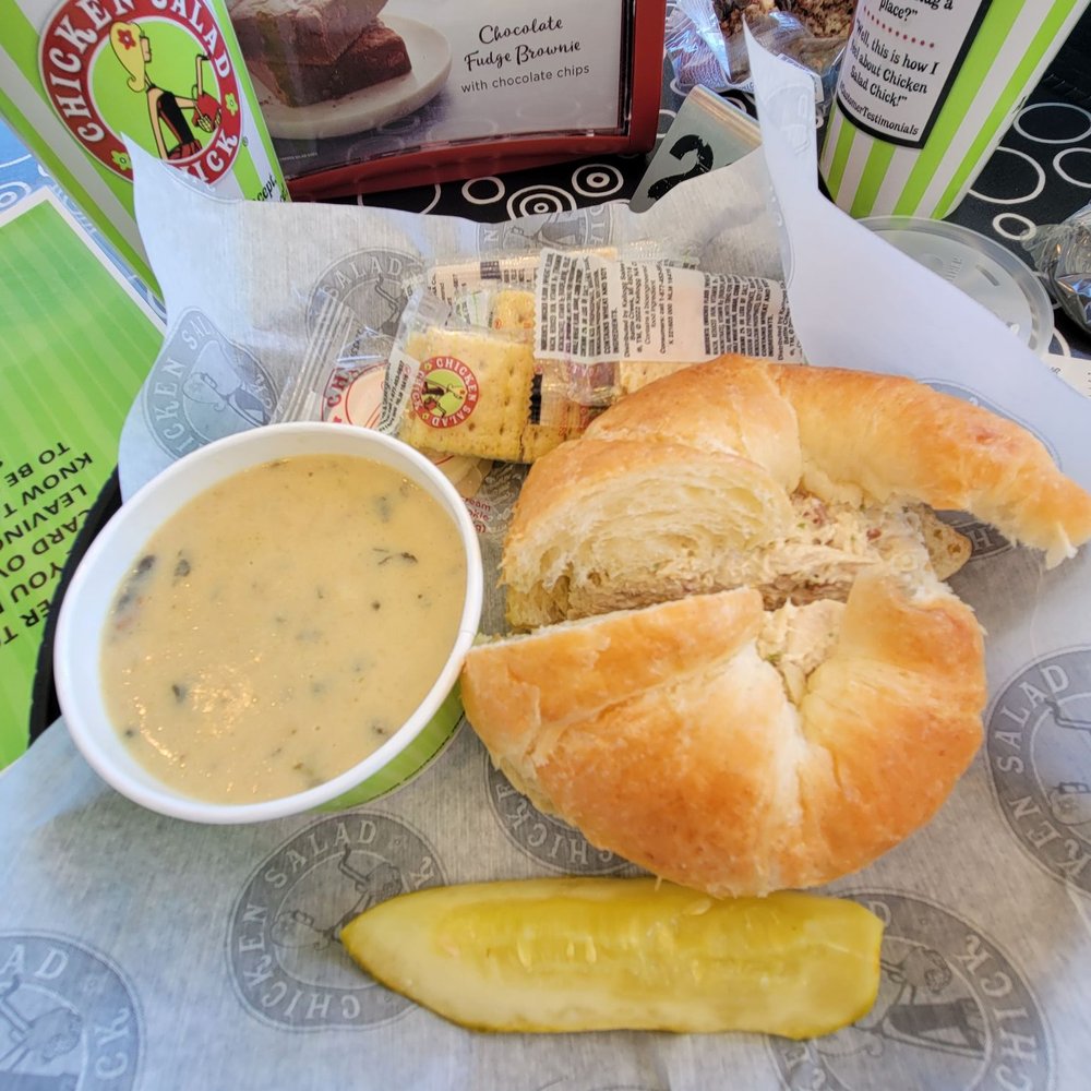 Chicken Salad Chick - a sandwich with a side of soup - Salad Near Me - College Station, Texas