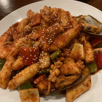 Koreana - Seafood rice cake. $17.99. Good flavor (a little sweet), good amount of seafood. - Korean Near Me - Columbus, Georgia Koreana - Seafood rice cake. $17.99. Good flavor (a little sweet), good amount of seafood. - Korean Near Me - Columbus, Georgia