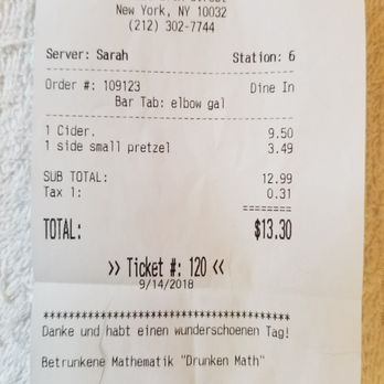 Reichenbach Hall - Bill for one - Bars Near Me - New York, New York Reichenbach Hall - Bill for one - Bars Near Me - New York, New York
