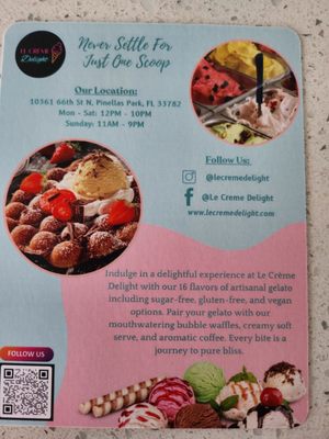 Menu photo 2 Le Creme Delight Pinellas Park, FL
