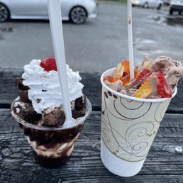 Brownie Sundae & Dirts with Worms Freeze