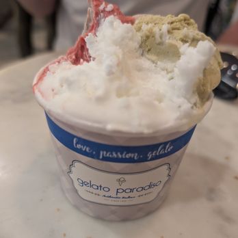 Gelato Paradiso - Large size - 4 flavors (lemon, raspberry, pistachio, and cookies and cream) - Desserts Near Me - Austin, Texas